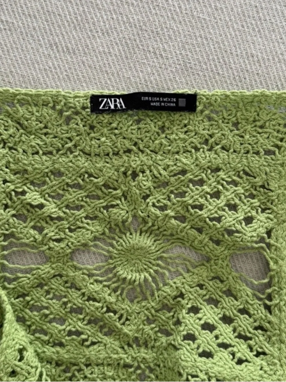 Zara Olive Green Crochet Crop Tank